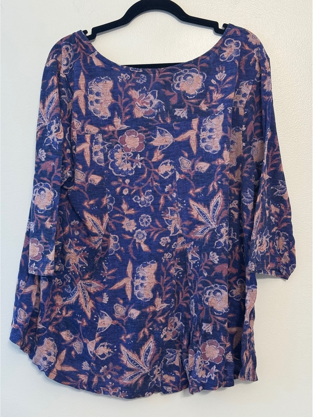 Lucky Brand 1X Floral Print Cotton Modal Blend Top - Picture 2 of 5